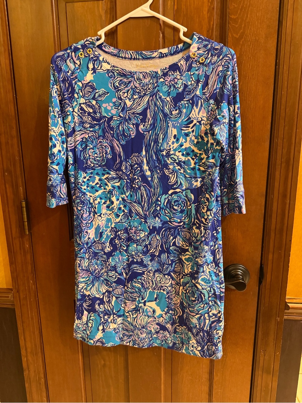 Lilly Pulitzer Girls Mini Sophie Dress XL 12-14 Royal Purple Cat Call Blue